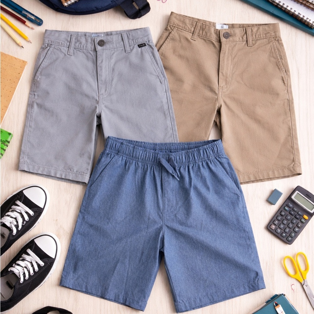 BUNDLE boys shorts Hurley Bixby Nomad Class Club YXL Uniform Khaki navy 16 Chino